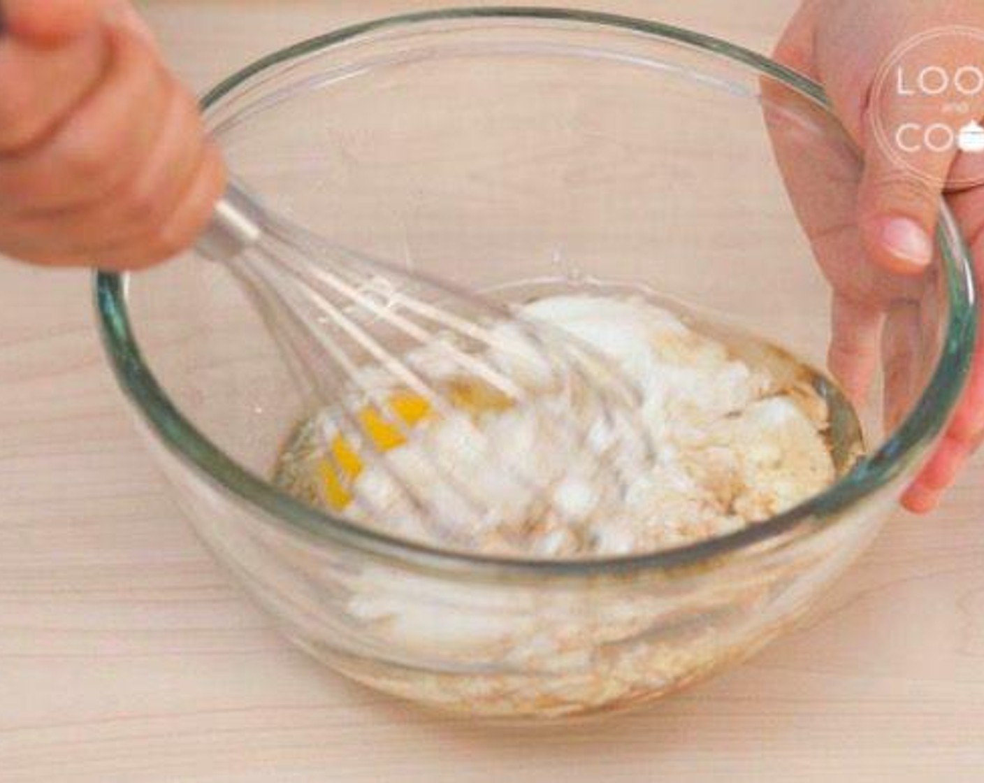 step 2 Add Farmhouse Eggs® Large Brown Egg (1), Yogurt (1 cup), Vegetable Oil (1/3 cup), Vanilla Essence (1/2 tsp) to a large bowl and whisk to a smooth consistency. Set aside wet ingredient mixture.