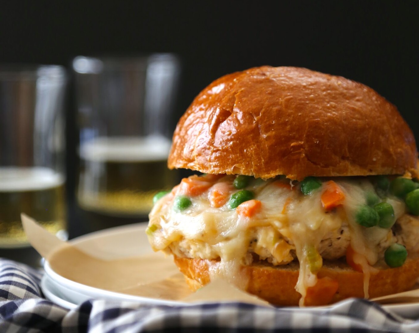 Chicken Pot Pie Burger