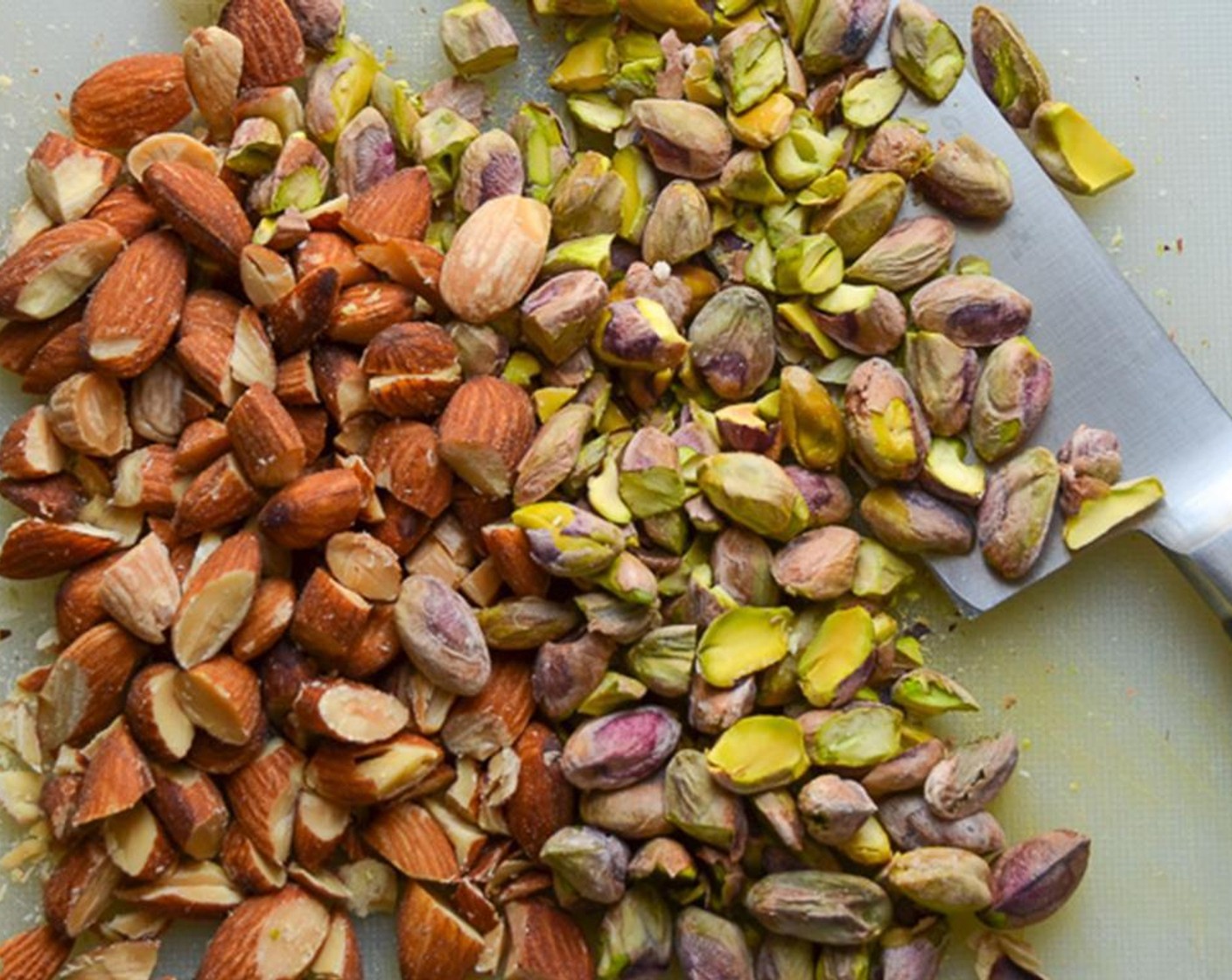 step 7 Chop the Salted Almonds (1/2 cup) and the Salted Pistachios (1/2 cup).