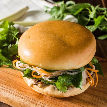 Vietnamese Lemongrass Pork Bahn Mi Burger Recipe | SideChef