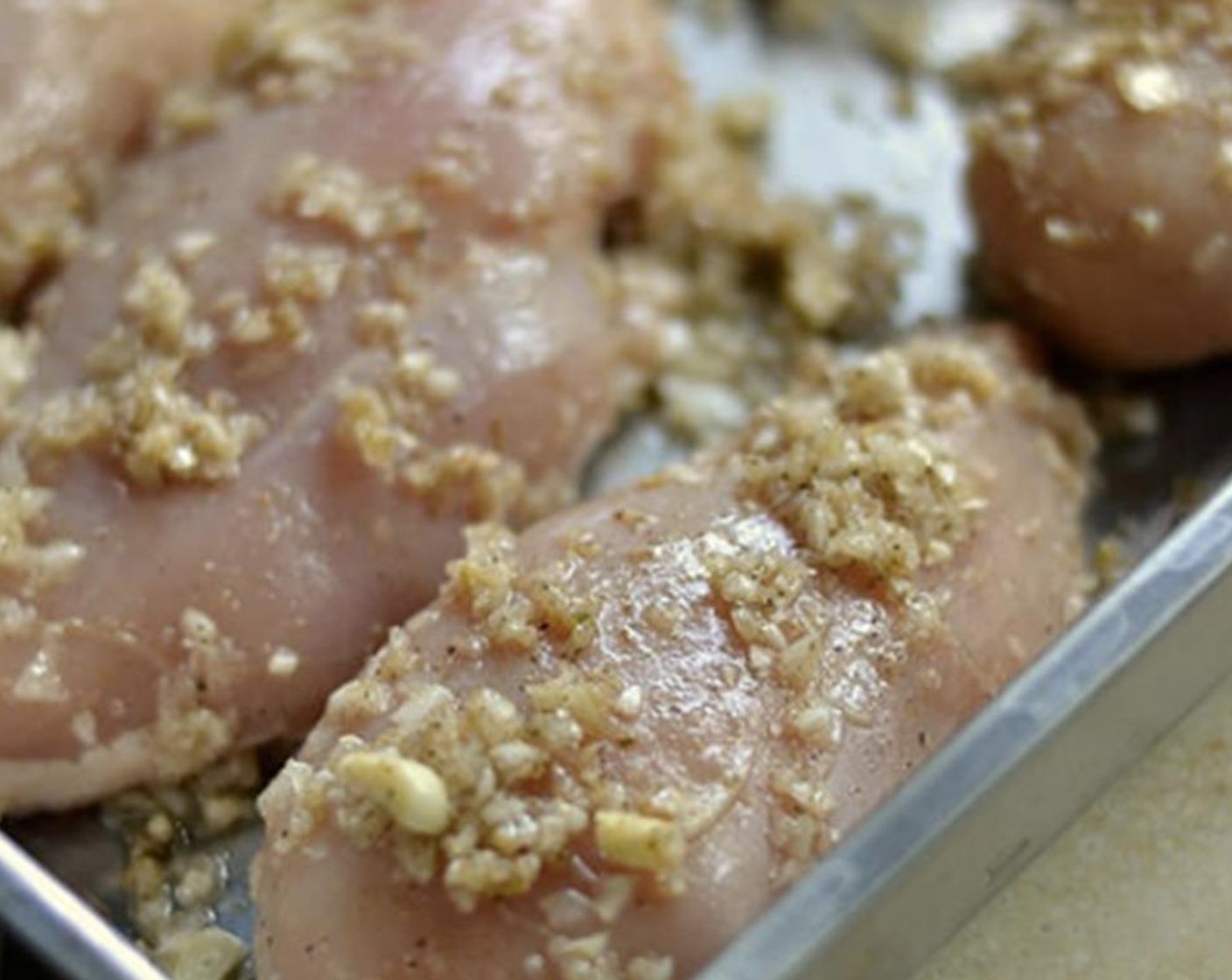 step 3 Rub Chicken Breast (1 lb) in the marinade.