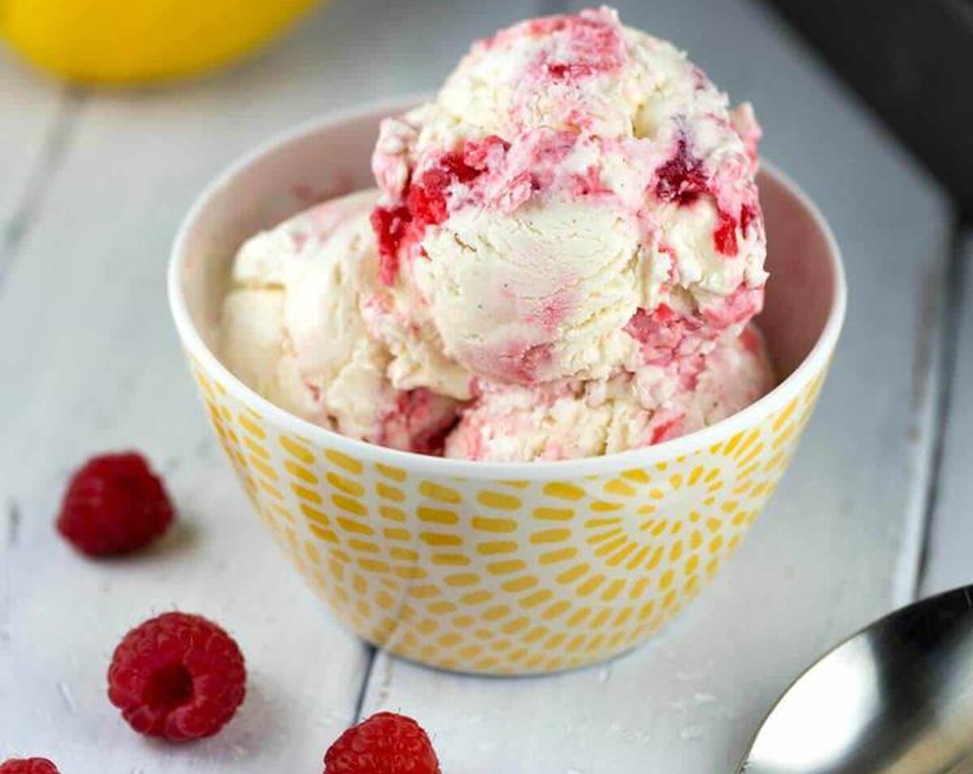 No Churn Raspberry Swirl Ice Cream