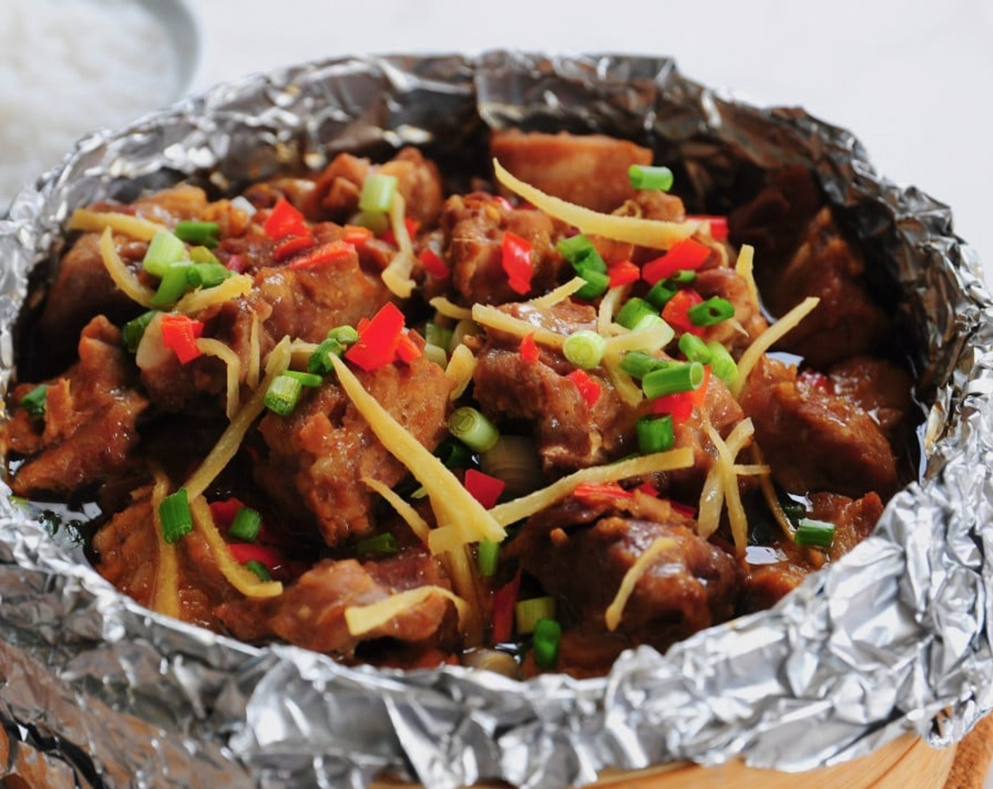 Steamed Hoisin Ribs in Bamboo Steamer