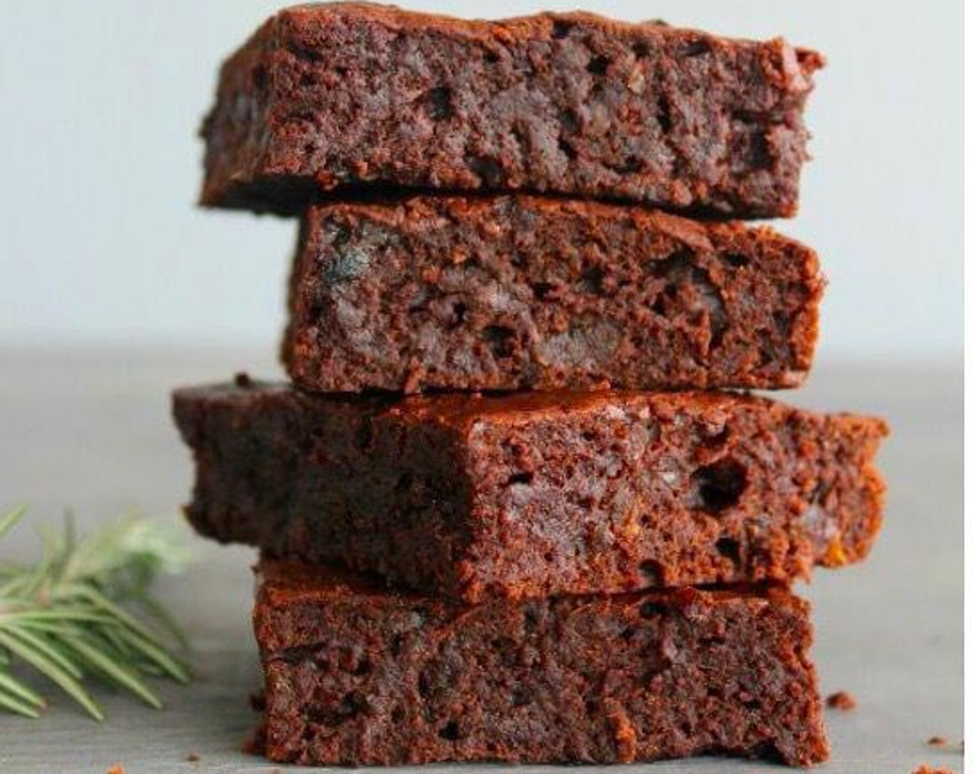 Rosemary Infused Fudgy Chocolate Brownies