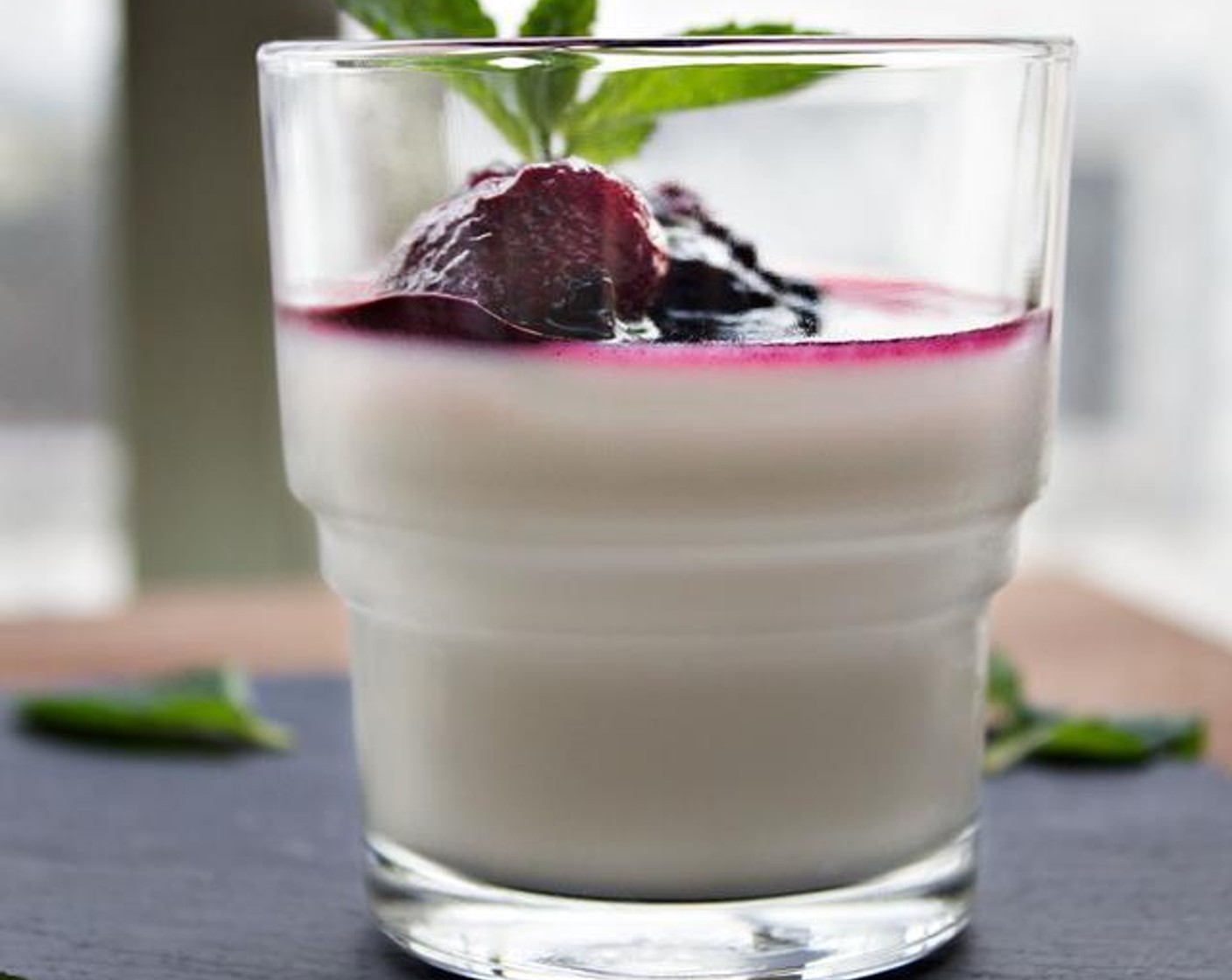 Créme Fraîche Panna Cotta with Berry Compote