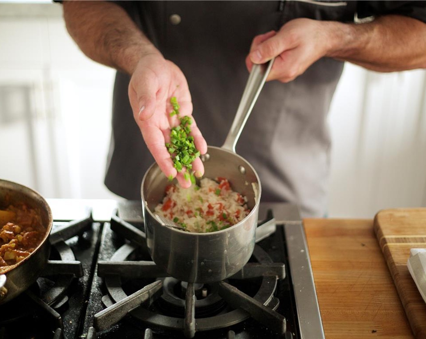 step 16 Stir in Garam Masala (1/2 tsp), Salt (1/2 tsp) and Greek Yogurt (2 Tbsp). Remove from heat, and cover until plating.