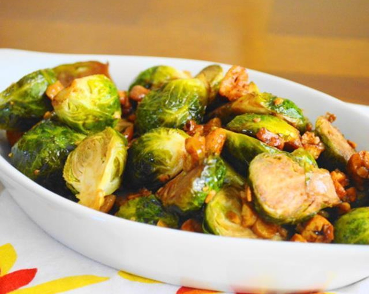 Asian Cashew Roasted Brussels Sprouts