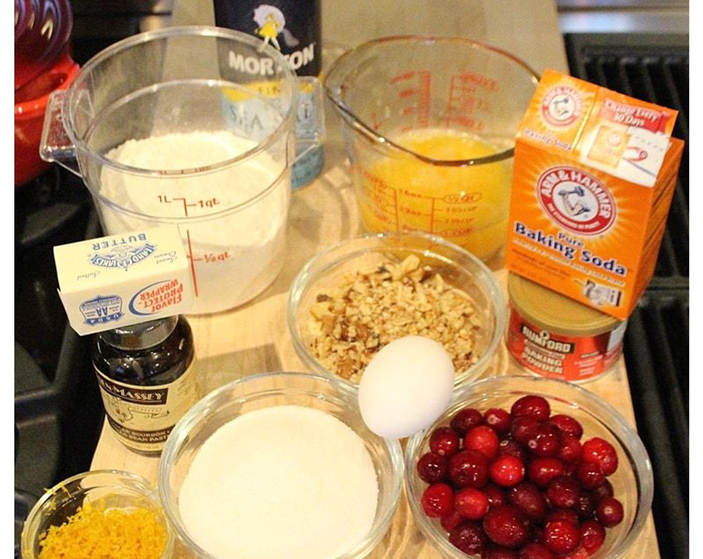 step 2 Combine All-Purpose Flour (2 cups), Granulated Sugar (3/4 cup), Baking Powder (1/2 Tbsp), Baking Soda (1/2 tsp) and Salt (3/4 tsp) in a bowl. Stir Butter (1/2 stick) into flour mixture until combined.