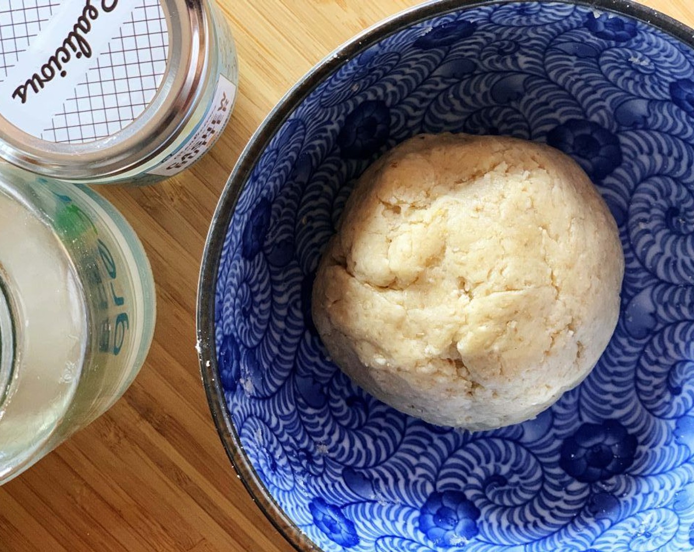 step 3 Add Almond Butter (1 1/2 Tbsp) and Coconut Oil (1 oz). Stir with a spoon and add as much Almond Milk (to taste) as needed to form a smooth dough but not sticky.