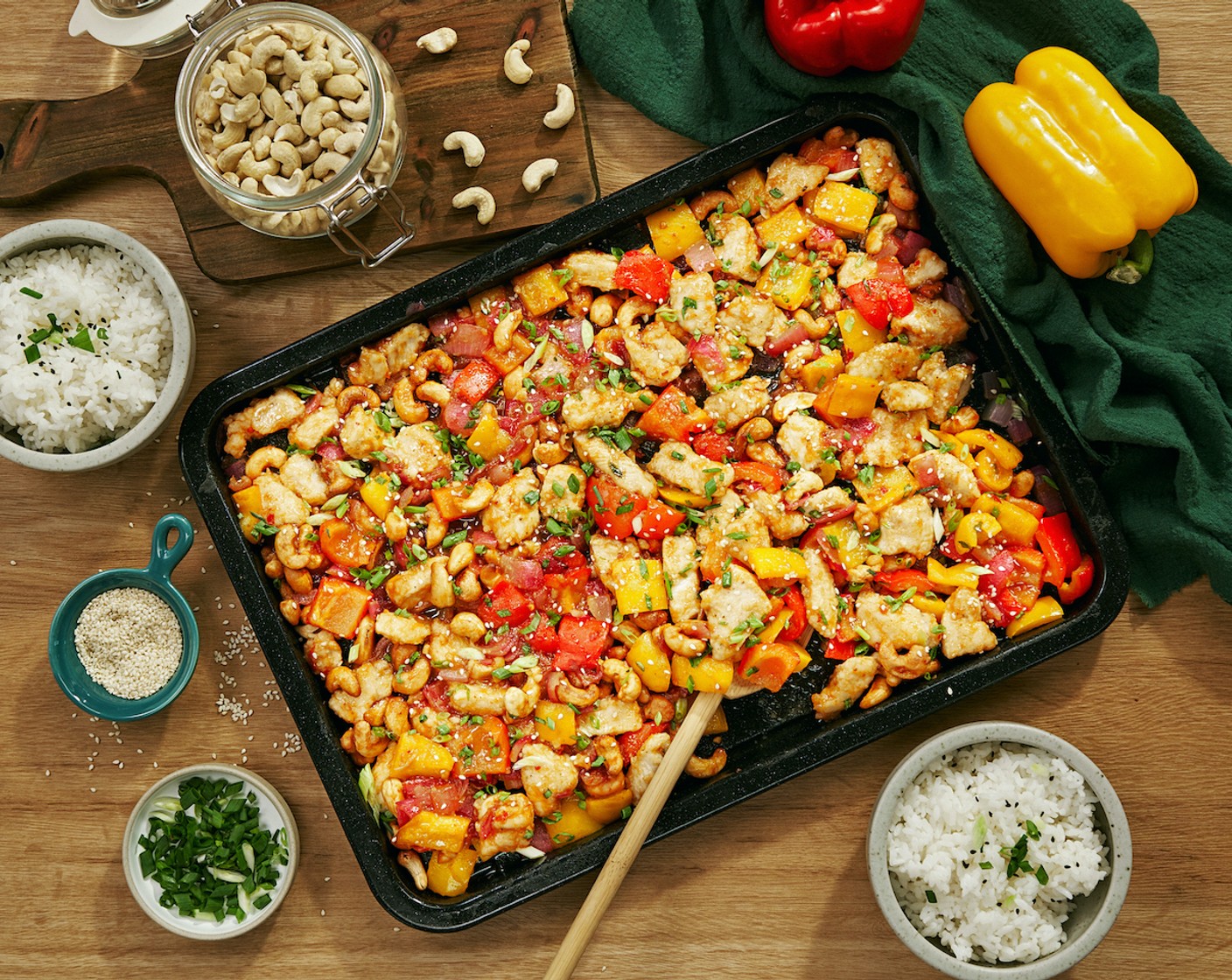 Sheet Pan Sweet Sour Cashew Chicken