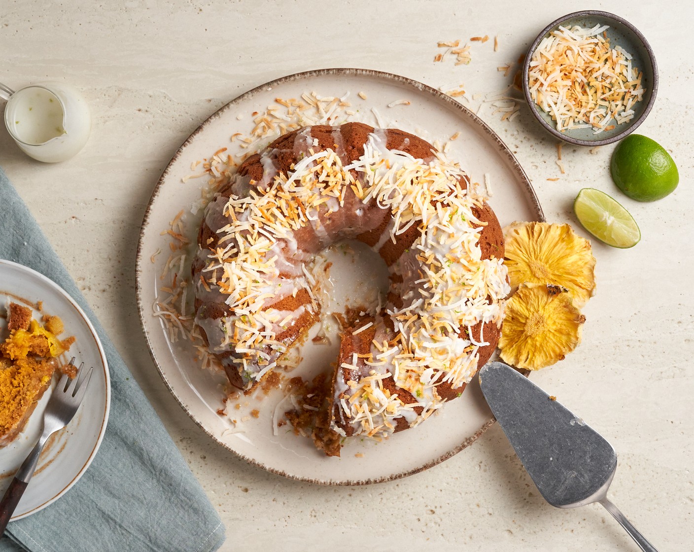 step 10 Sprinkle Unsweetened Shredded Coconut (1/3 cup) and lime zest on top (optional). Garnish with Dried Pineapple (2) If needed. Serve.