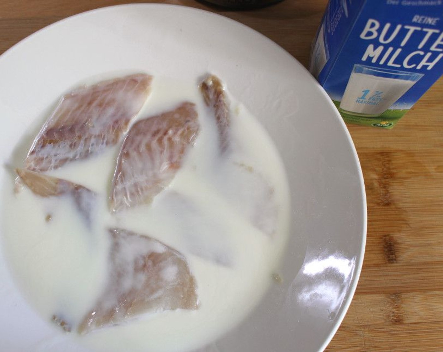 step 2 Marinate the fish in Buttermilk (as needed) overnight.