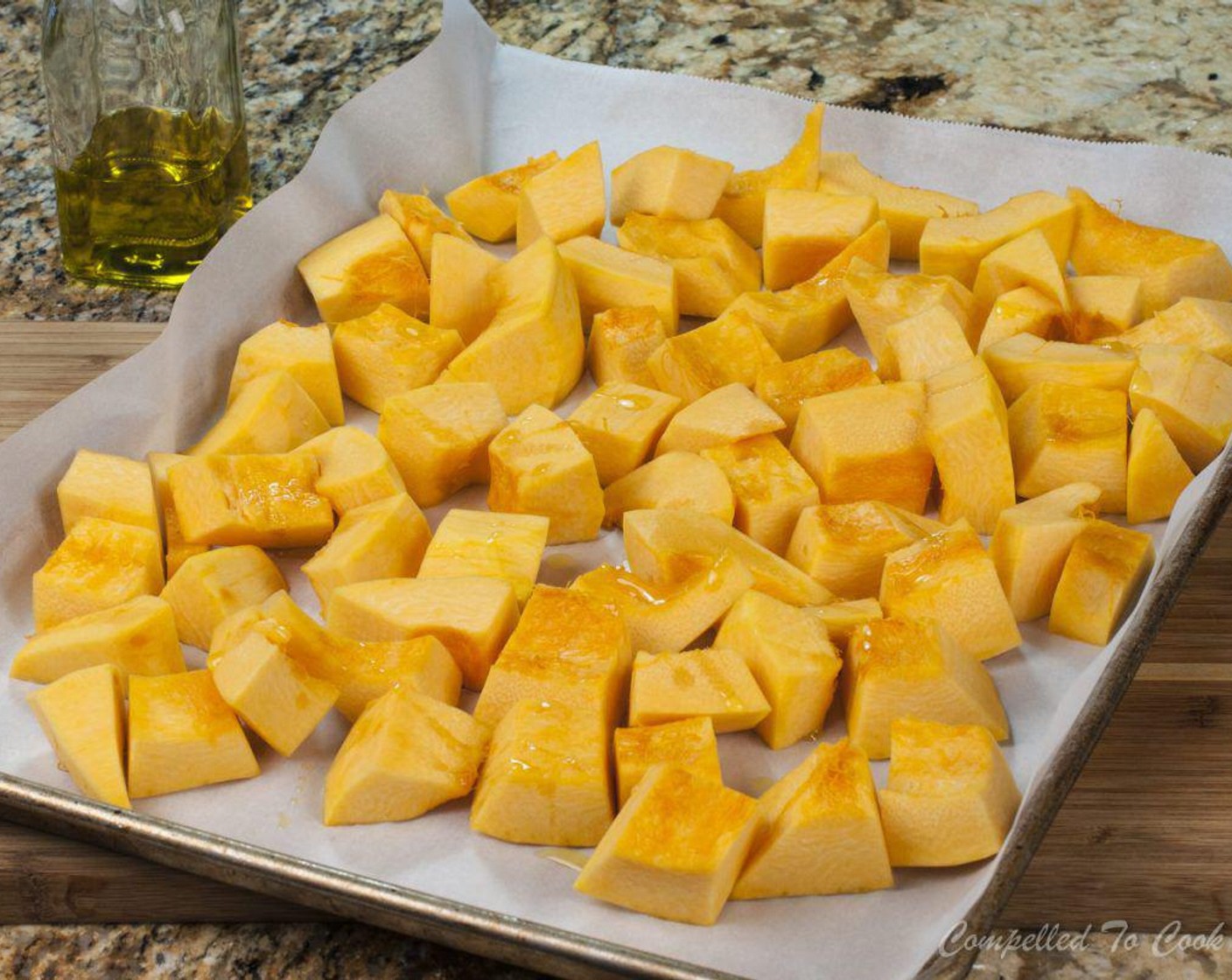 step 4 Cut into approximate 1 1/2-inch chunks and place on a parchment lined baking sheet.