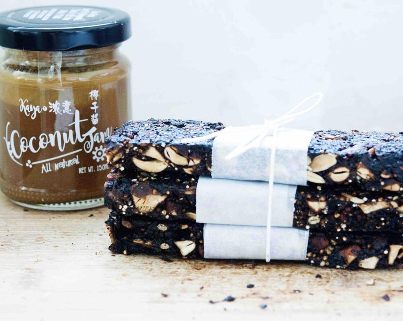 Seedy Quinoa Bars with Coconut Jam