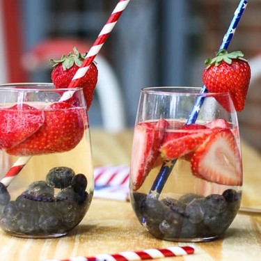 Red + White + and Blue Sangria Sparklers Recipe | SideChef