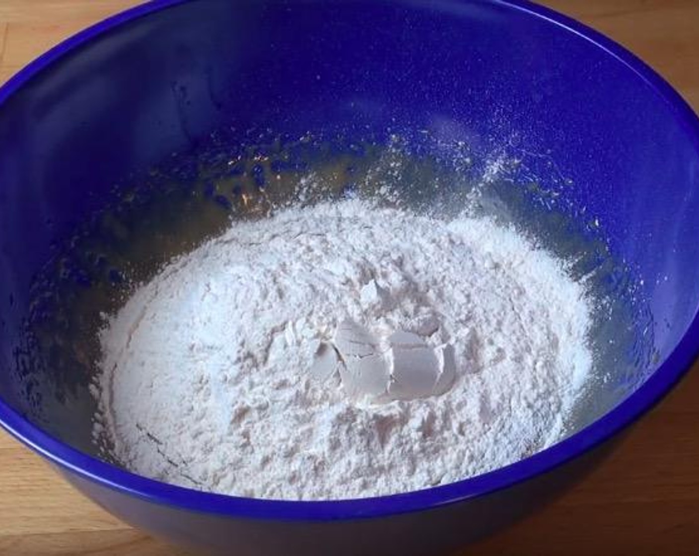 step 2 Add Self-Rising Flour (1 1/2 cups) and Milk (1/2 cup). Fold mixture together until combined.
