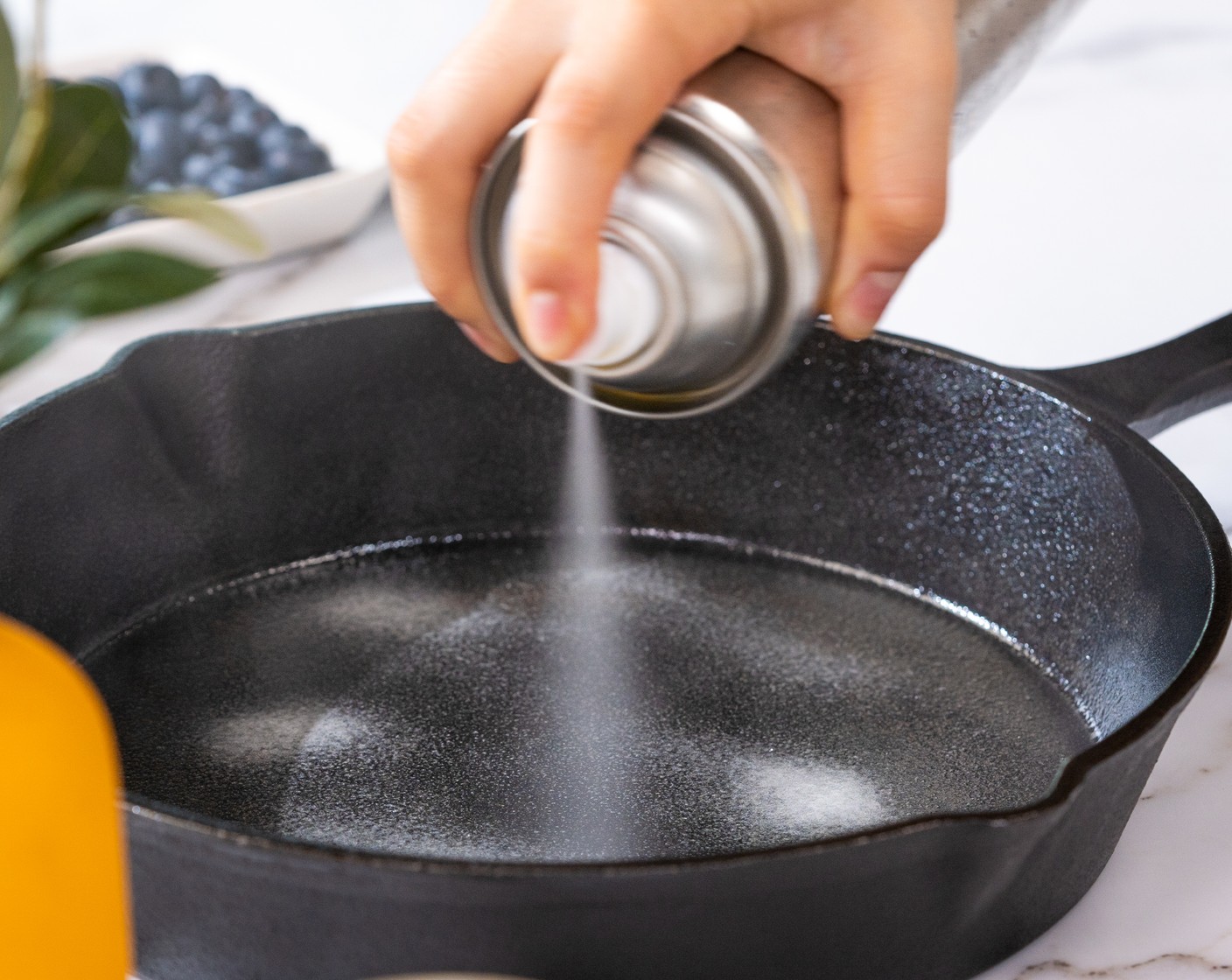step 1 Preheat the oven to 400 degrees F (200 degrees C). Grease the skillet with Non-Stick Baking Spray (as needed).