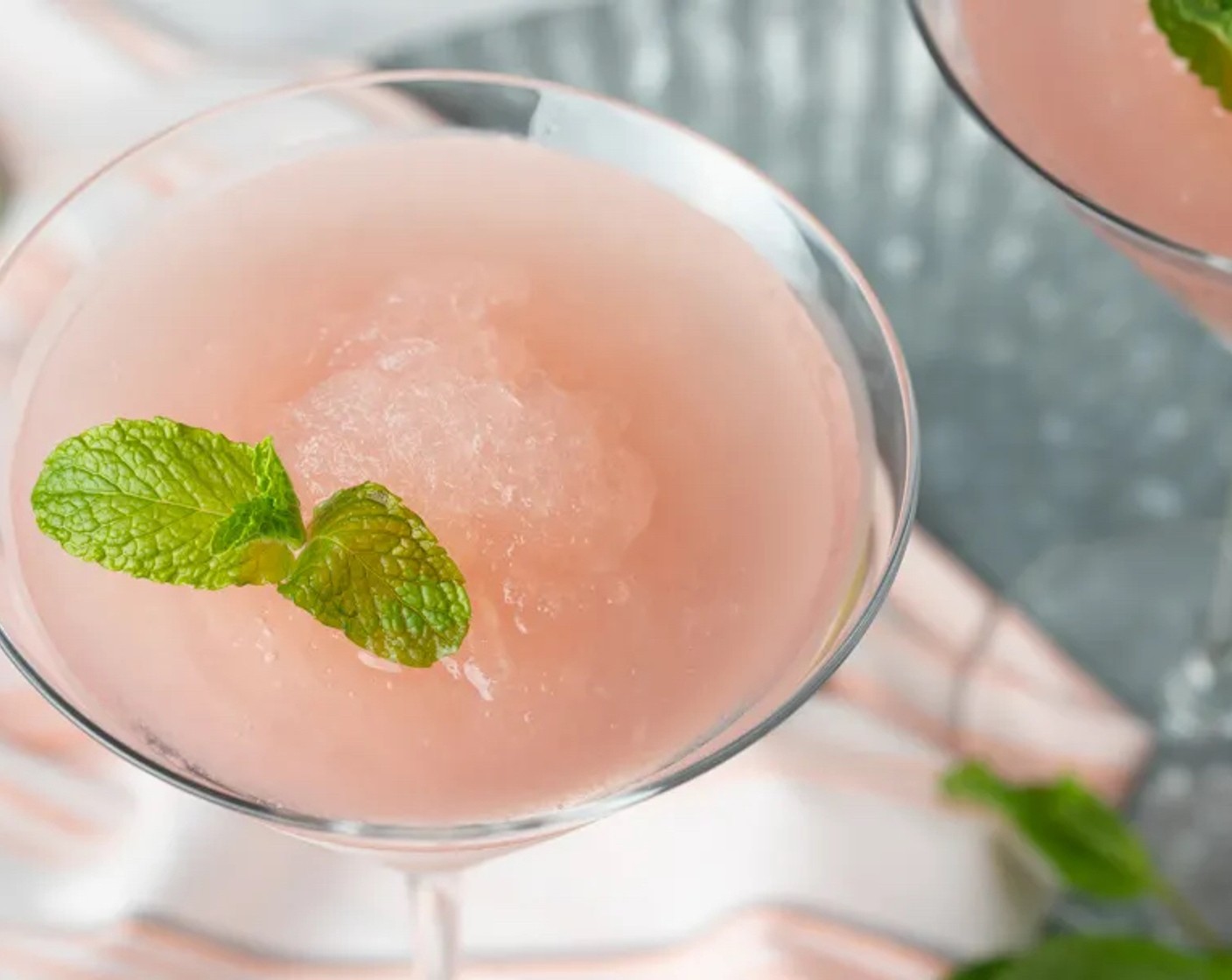 step 3 Scoop into martini glasses and garnish with Fresh Mint (to taste), if desired. Serve immediately.