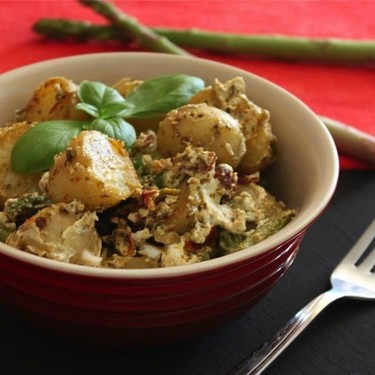 Asparagus and Goat's Cheese Potato Salad Recipe | SideChef