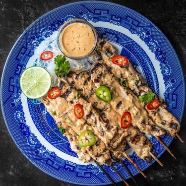 Vegan Mushroom Satay Skewers Recipe | SideChef