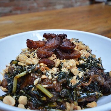 Bacon-Braised Kale with Toasted Hazelnuts Recipe | SideChef