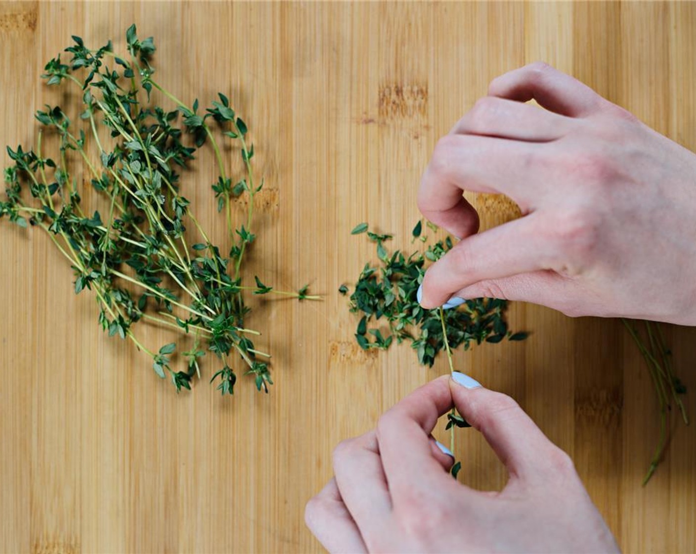 step 2 Remove Fresh Thyme (1 Tbsp) leaves from the stem.