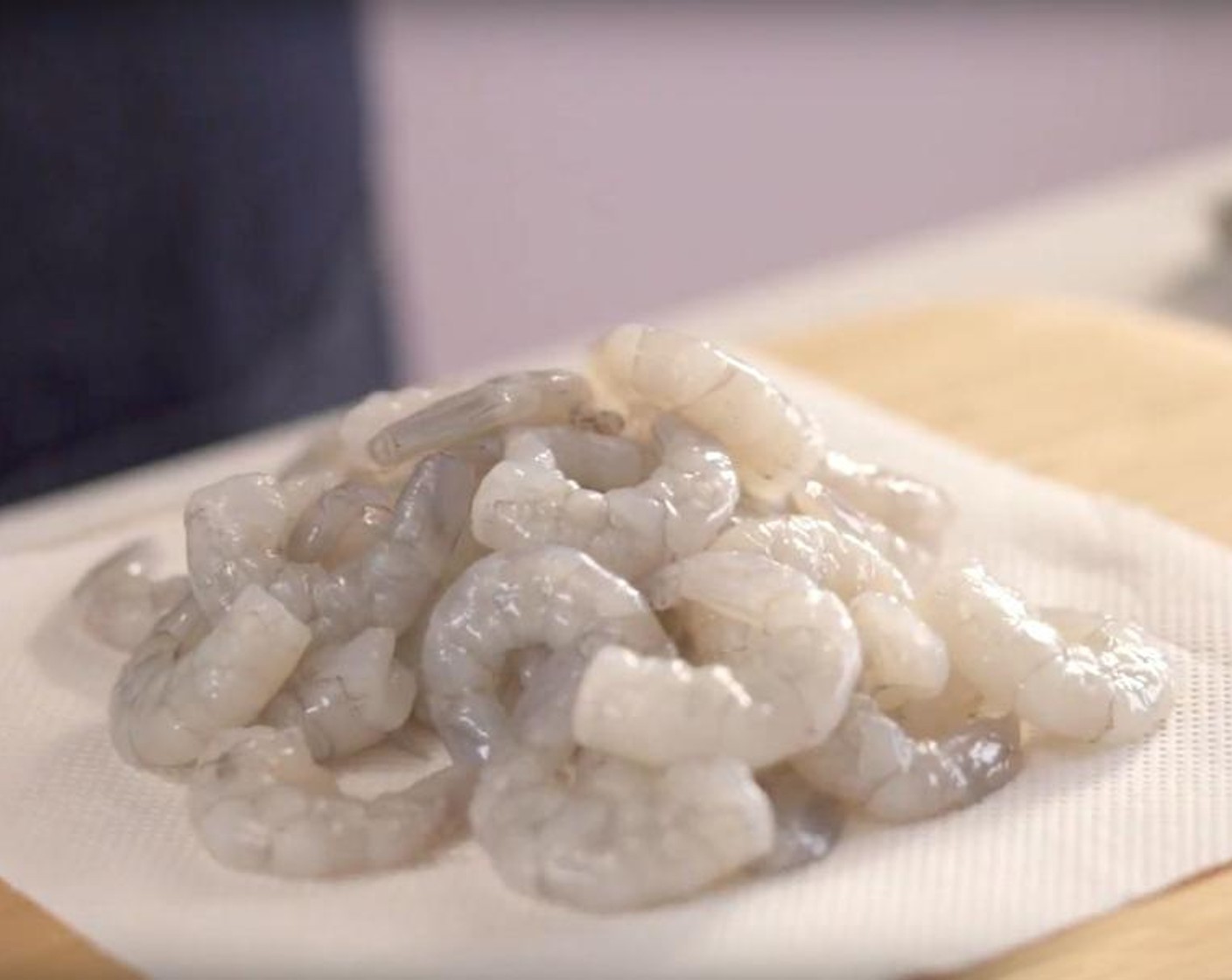 step 1 Clean and peel the Frozen Shrimp (1 lb) and defrost if needed. Place the shrimp in the fridge, covered.