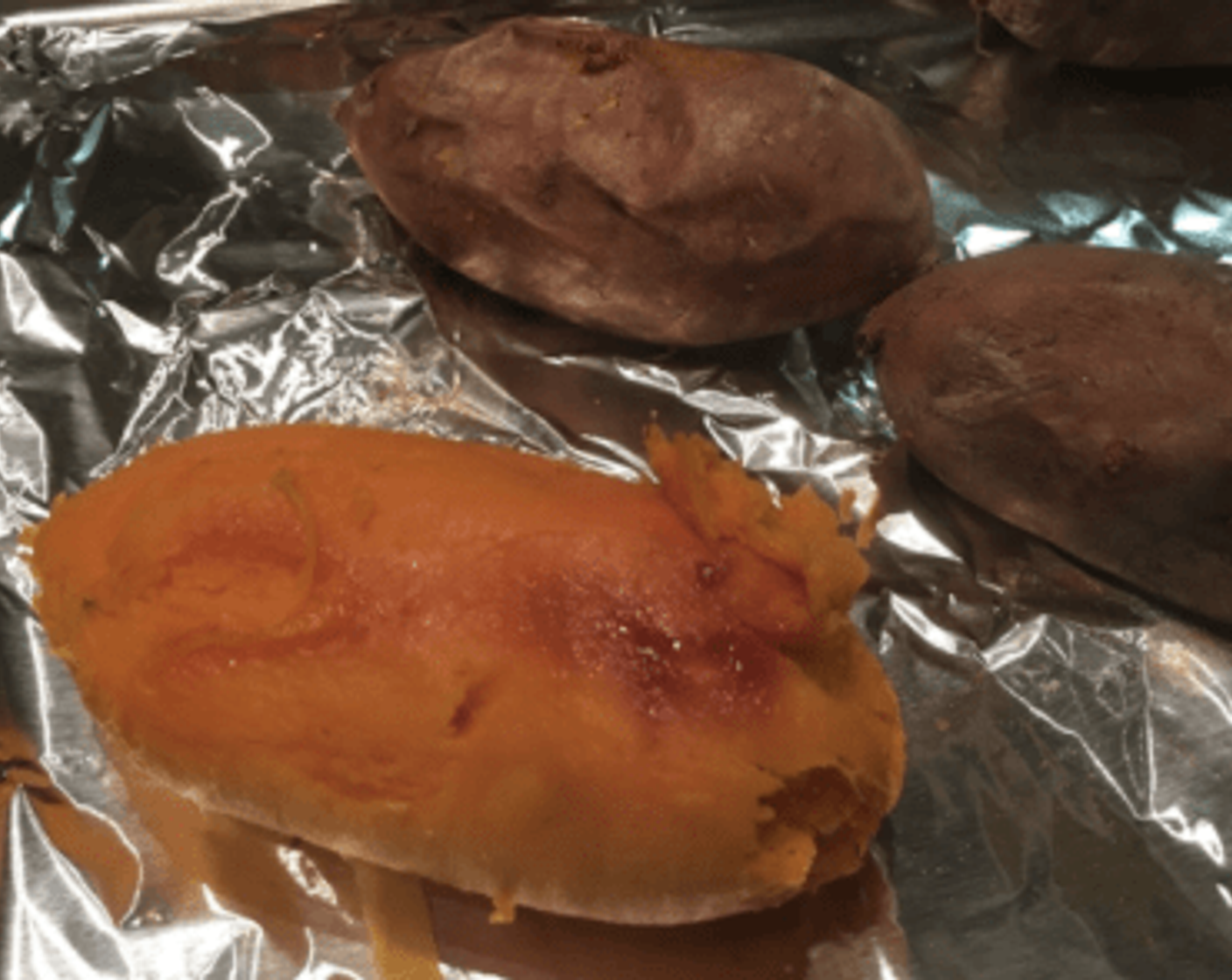 step 2 Bake Sweet Potatoes (3 lb) for one hour or more until soft and tender. Once cool remove skins.