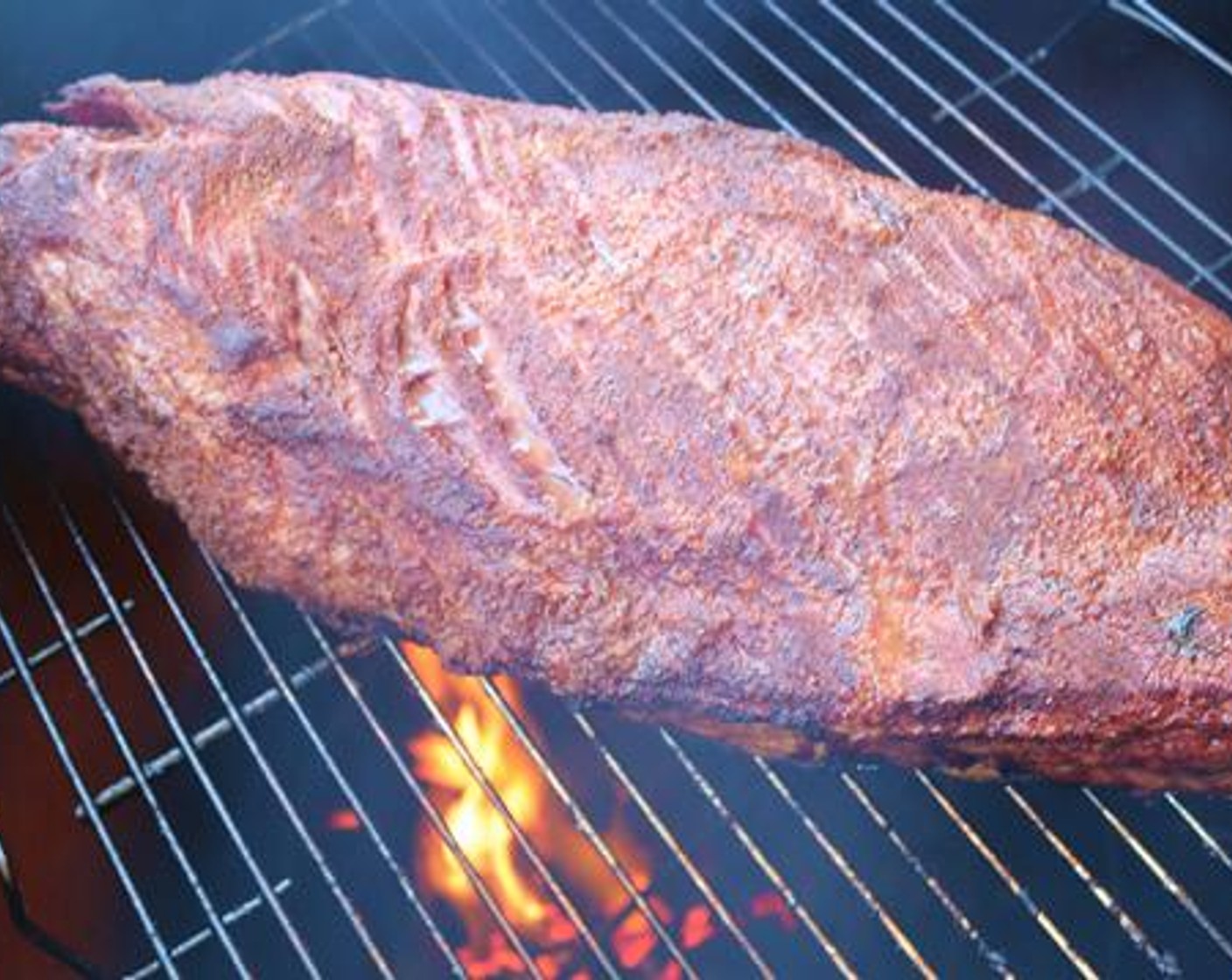step 5 Place brisket on pit and smoke for 3 hours, or until the color of the brisket starts to turn dark.