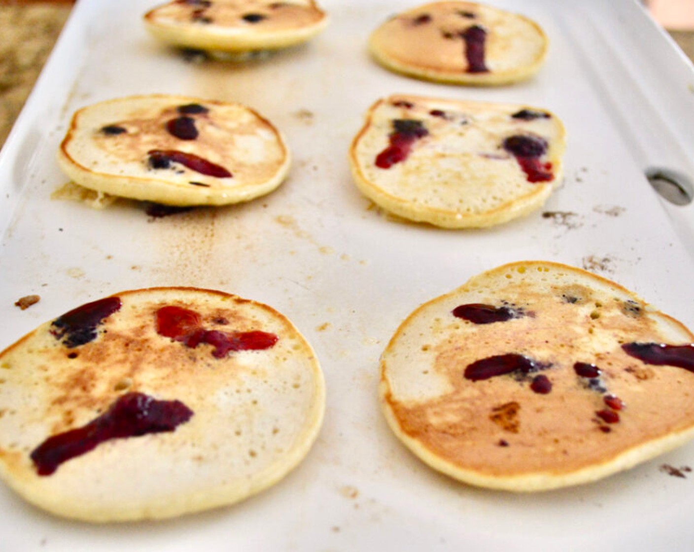 step 7 Cook the batter in batches in your desired size. Use a cookie scoop to put the batter into the griddle, and let them cook for 3-4 minutes on each side.