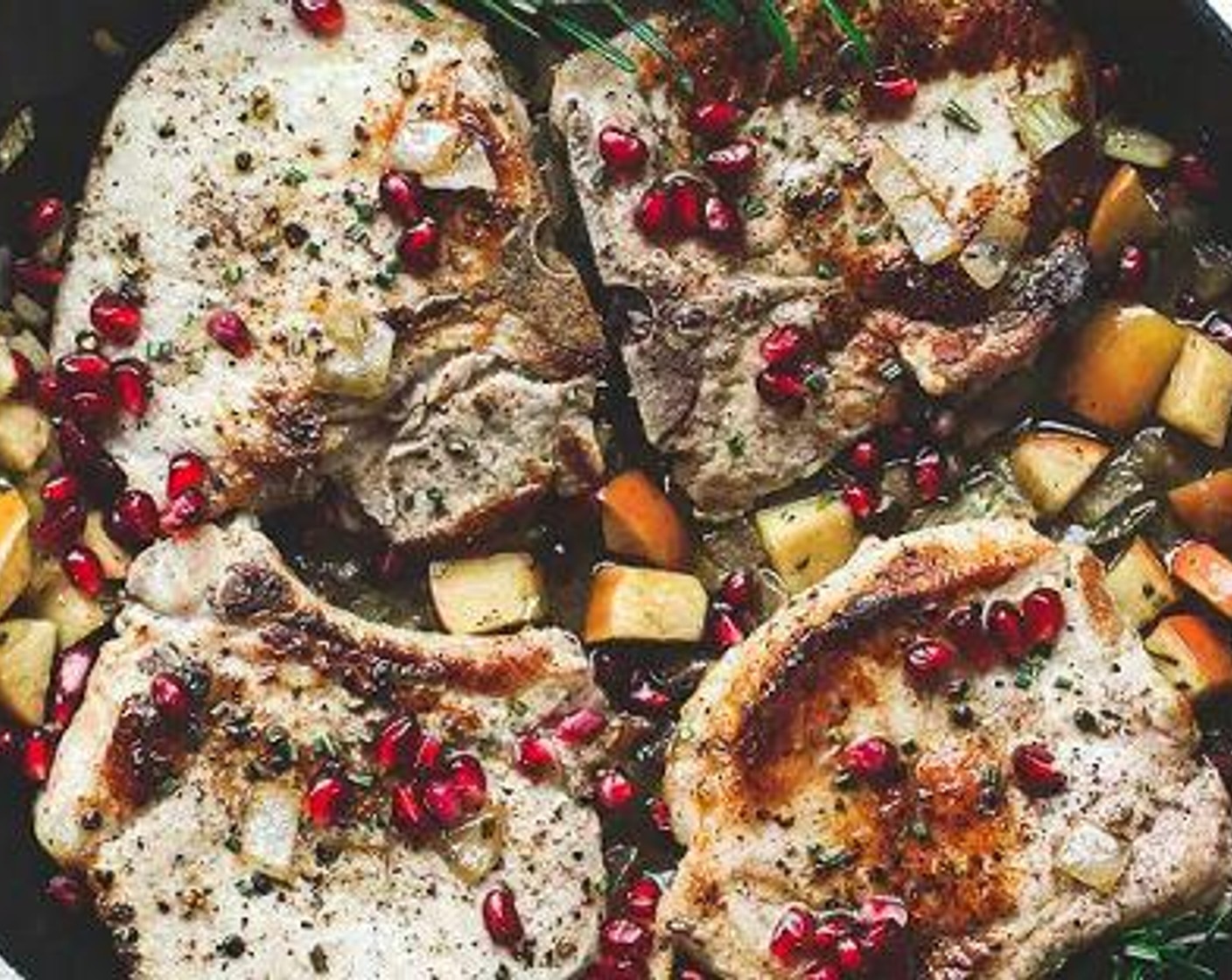 step 7 Place skillet in the oven for 15-20 minutes until the internal temperature of the pork chops registers 160 degrees F (70 degrees C).