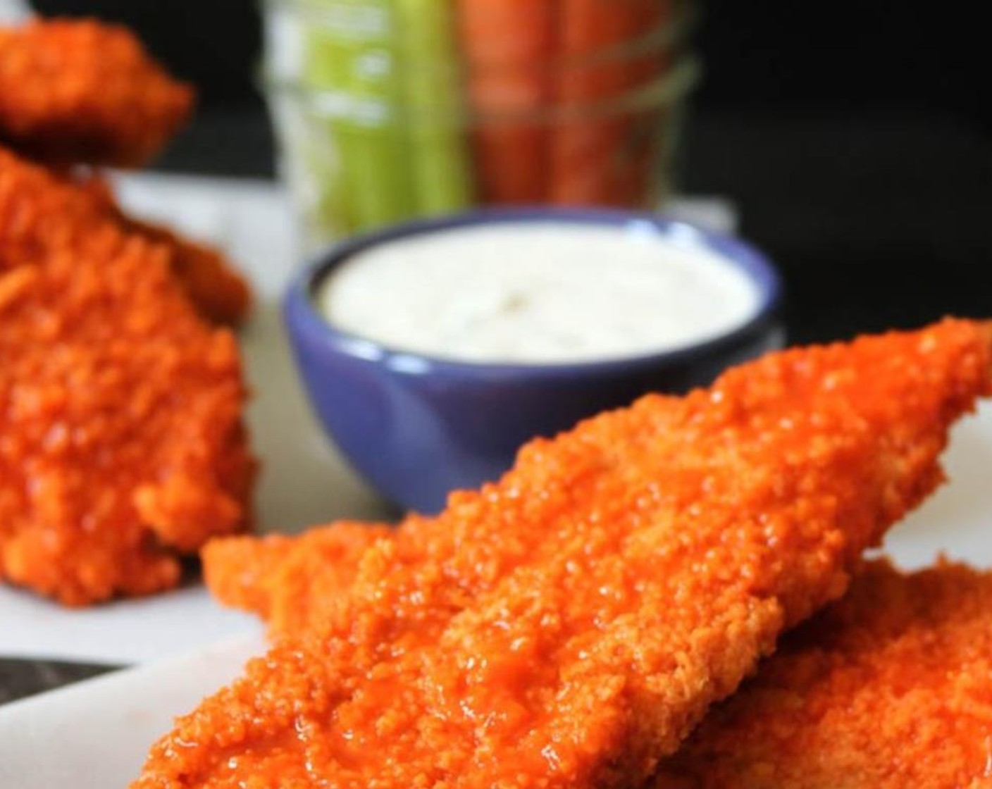 step 9 Transfer chicken tenders to a plate and serve immediately with the reserved ranch. Enjoy!