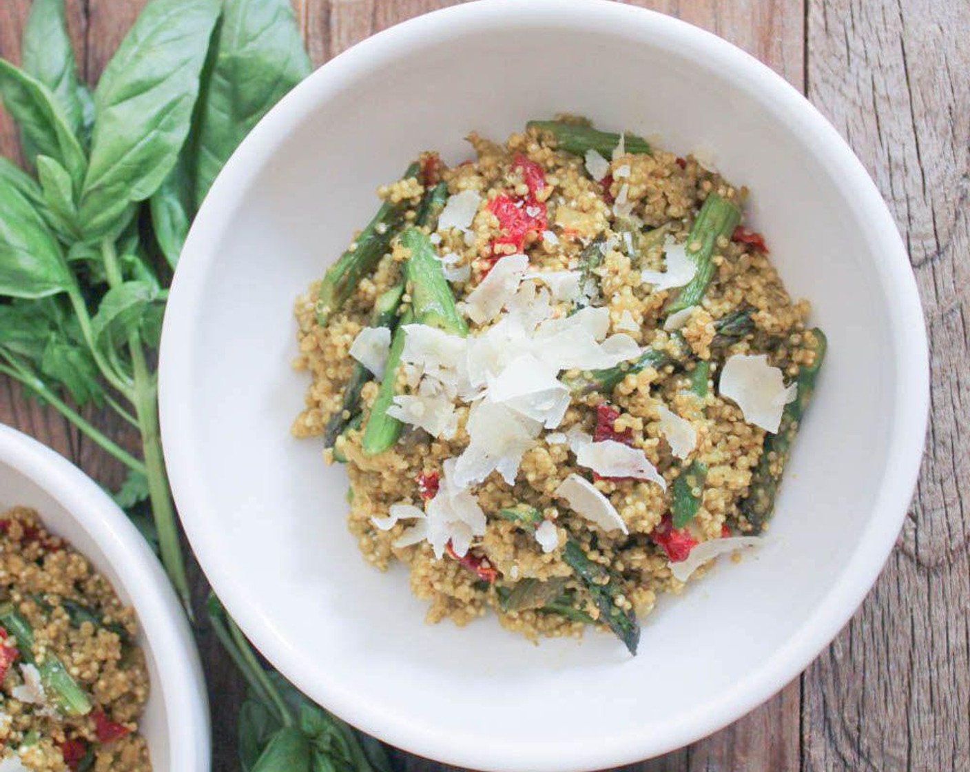 Quinoa Risotto with Roasted Asparagus and Sun-Dried Tomatoes