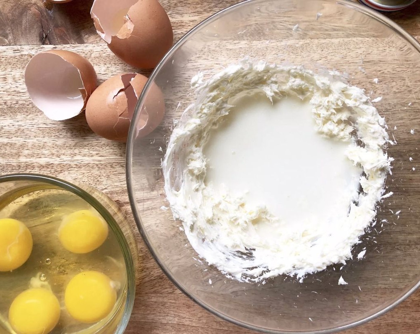 step 2 Beat the tCream Cheese (4 Tbsp) in a medium bowl with an electric mixer for about 30 seconds. Gradually beat in Milk (4 Tbsp) until smooth.