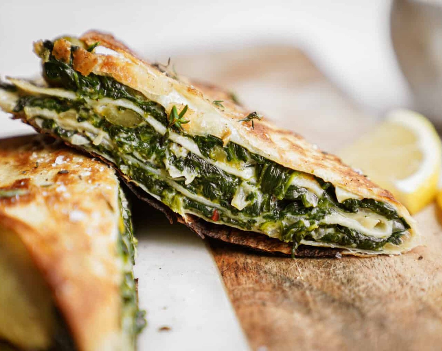 Crunchy Feta, Olive and Spinach Wrap
