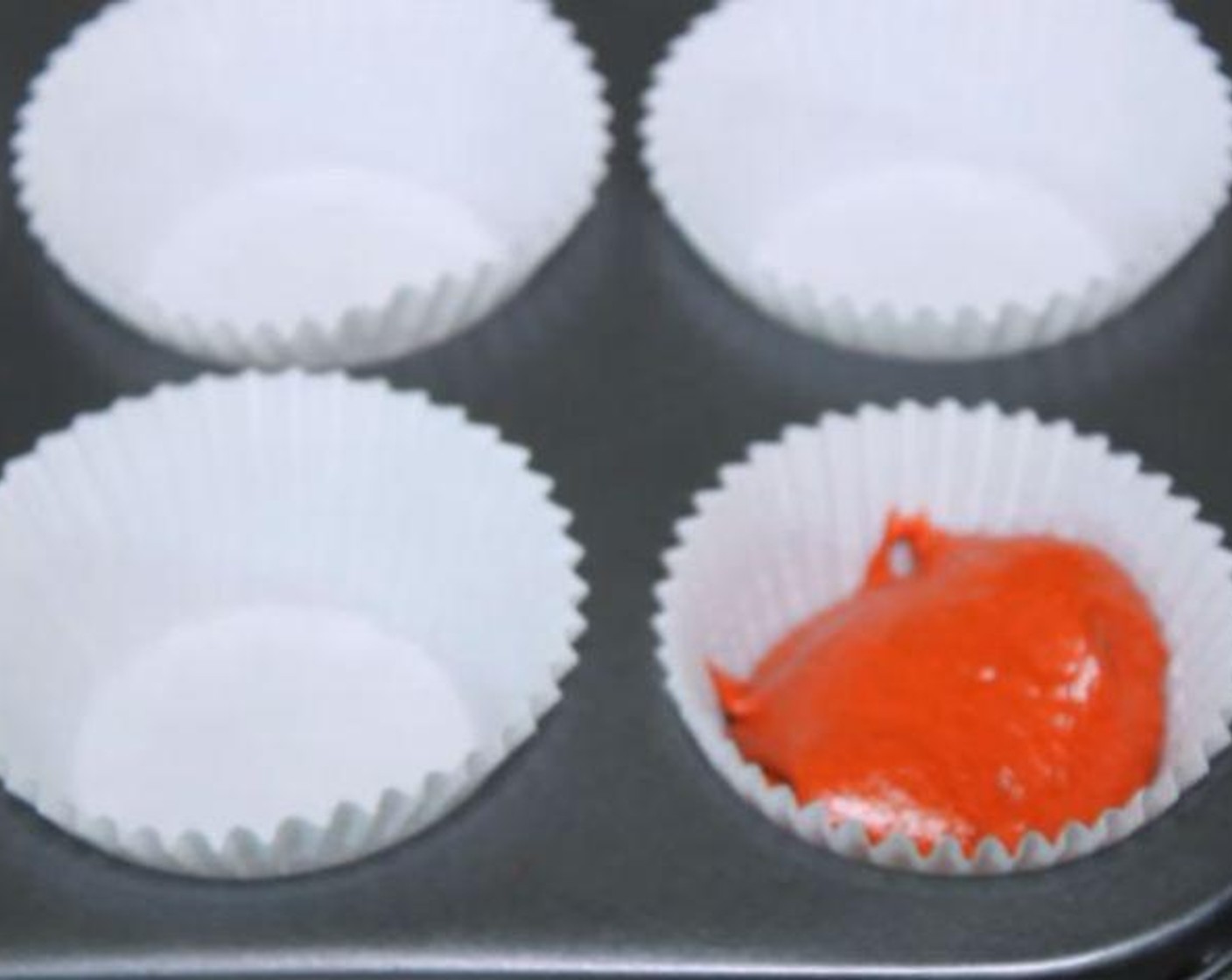 step 4 Pour the batter 2/3 up the cup of each muffin tin. Bake for 18 minutes at 350 degrees F (180 degrees C).
