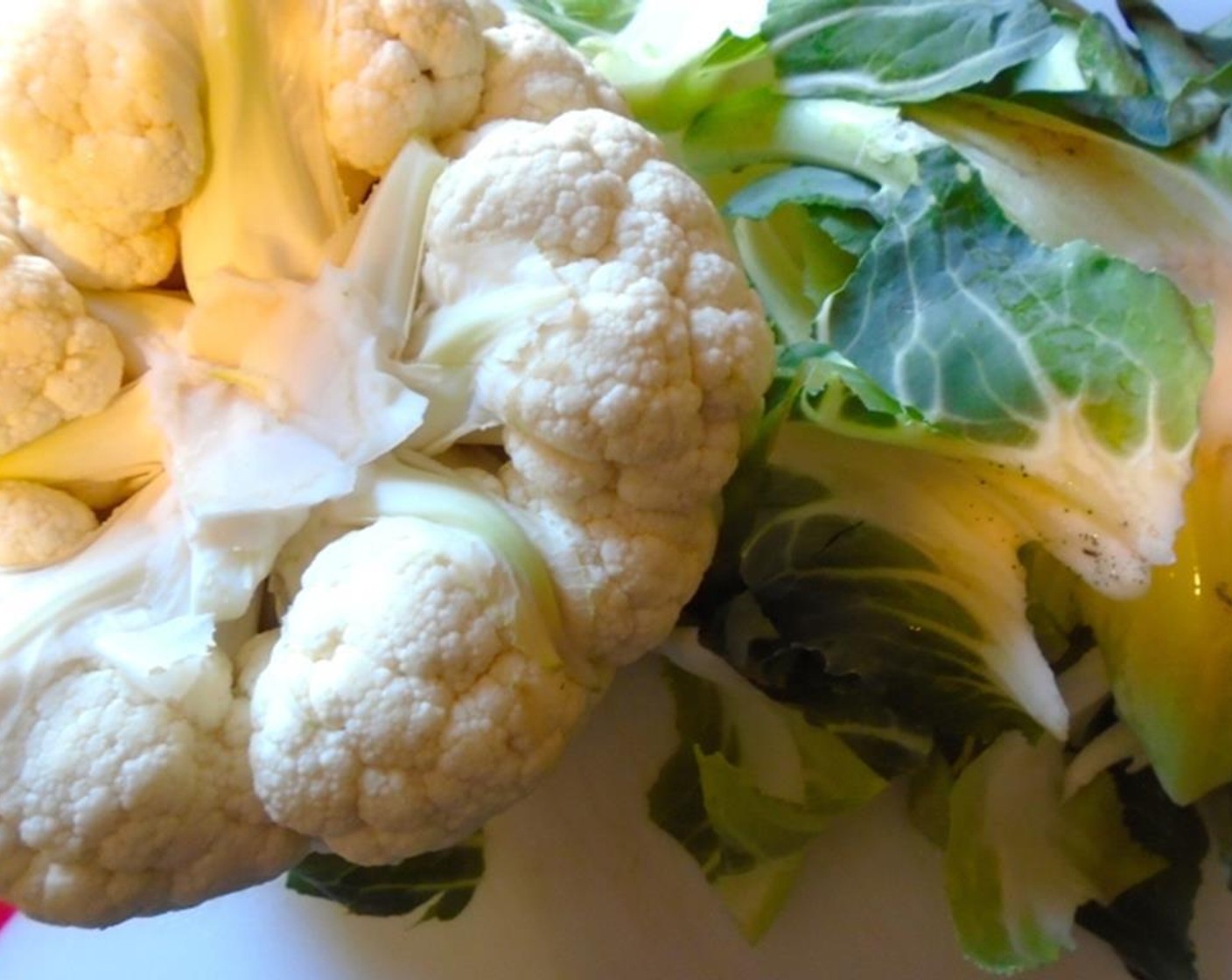 step 5 Remove the leaves from the Cauliflower (1) and rinse thoroughly.