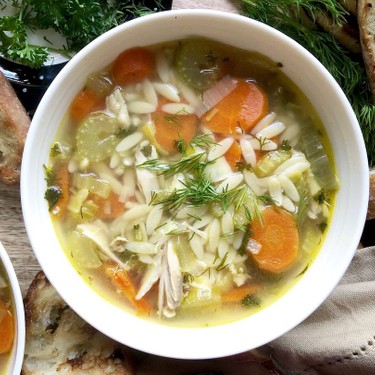 Super Quick Chicken Orzo Soup Recipe | SideChef