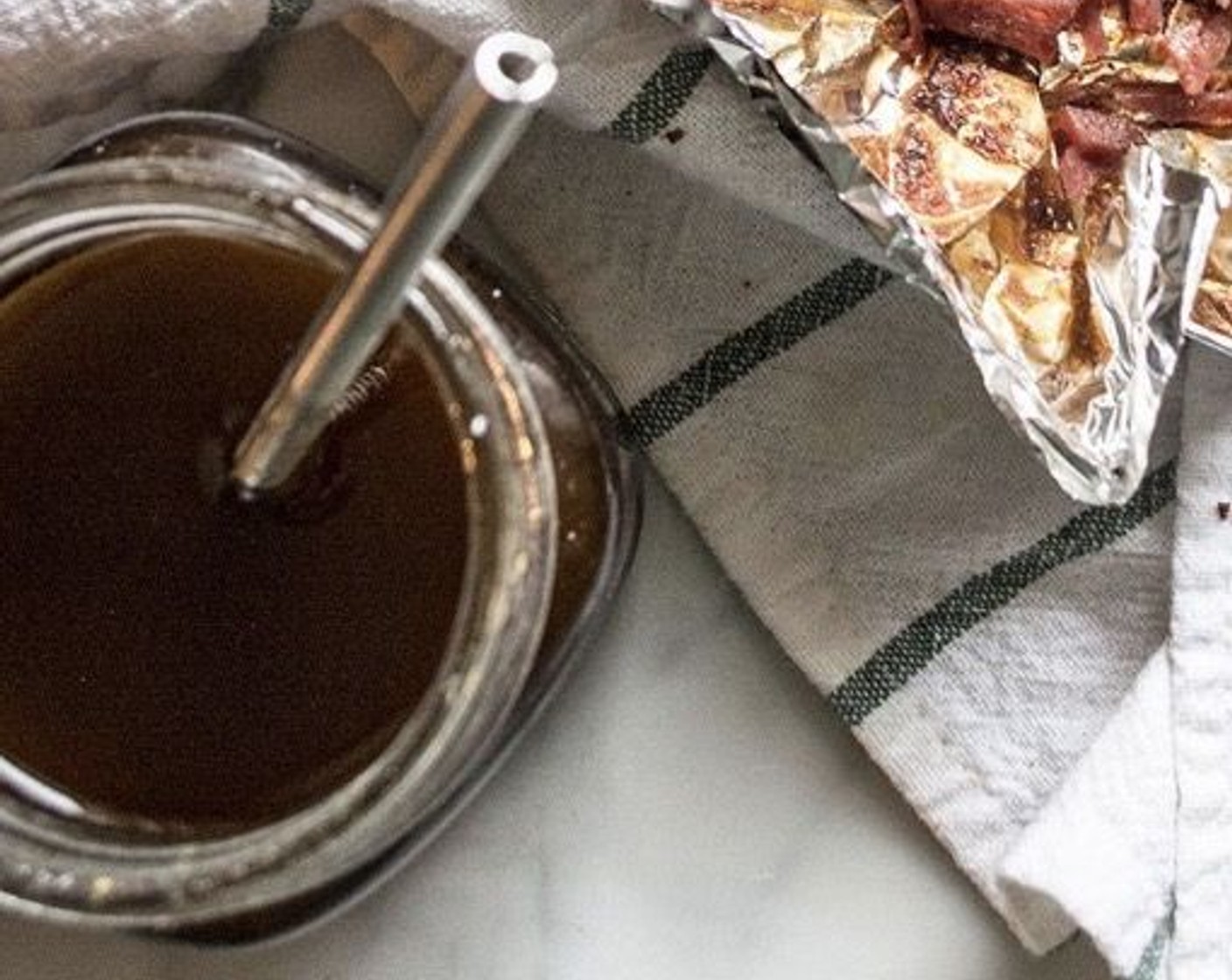 step 4 While broccoli cooks and cools, add Extra-Virgin Olive Oil (1/2 cup), Apple Cider Vinegar (2 Tbsp), Balsamic Vinegar (2 Tbsp), Raw Honey (2 Tbsp), Sea Salt (2 tsp), Dijon Mustard (1/2 tsp), and Ground Black Pepper (1 tsp) to medium mason jar, tighten the lid, and shake well or use a small whisk to stir and blend.