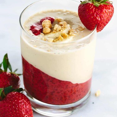 Peanut Butter and Strawberry Chia Jelly Smoothie Recipe | SideChef