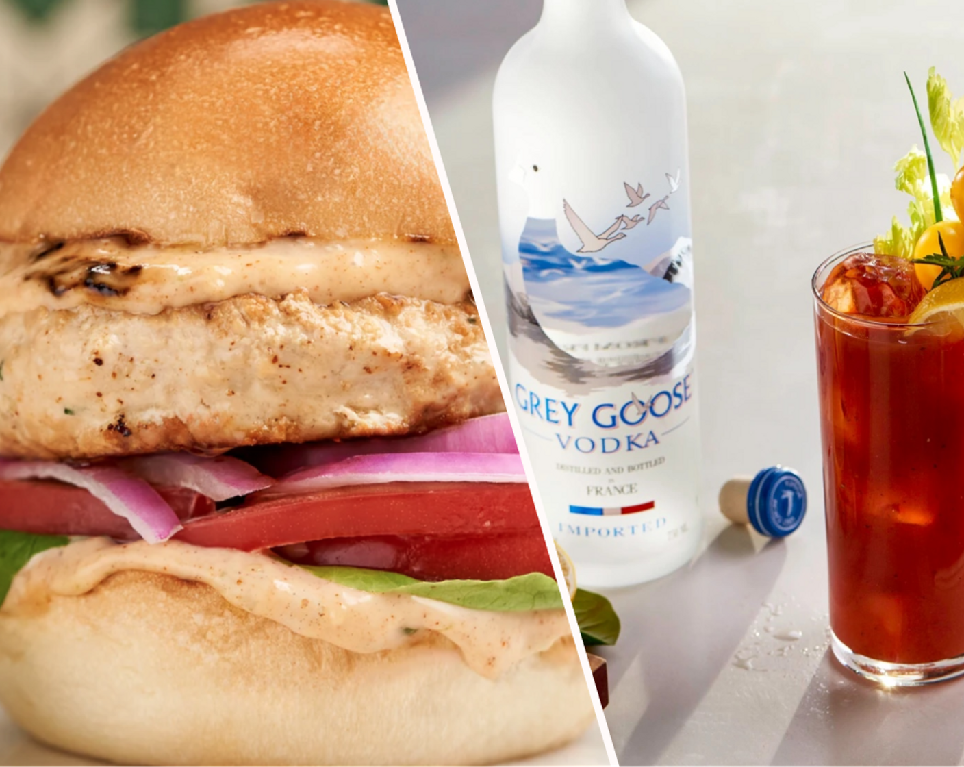 Juiciest Turkey Burger and Bloody Mary Cocktail