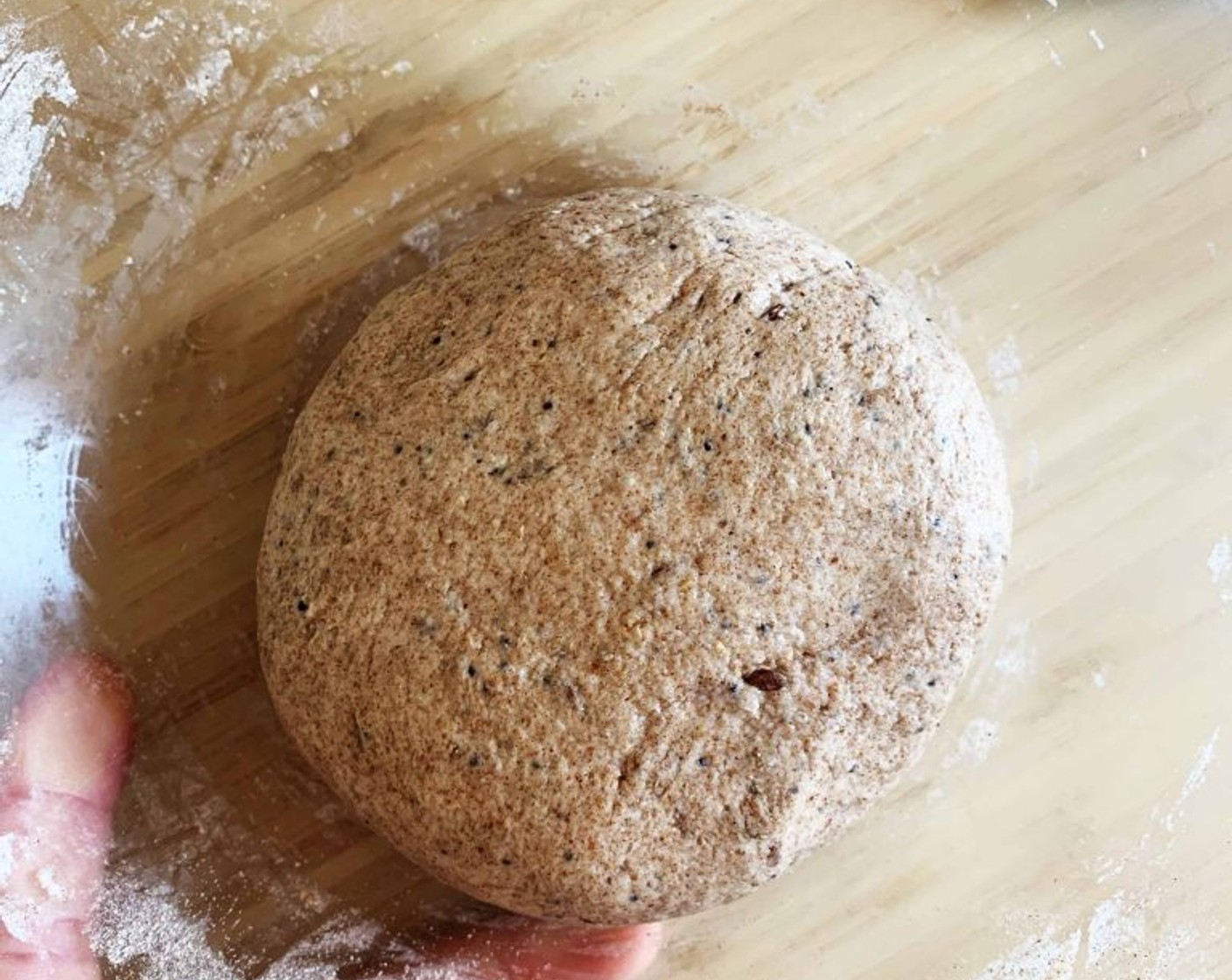 step 3 Stir them all together then cover with plastic wrap and let rest for 1 hour. The dough now should look much more relaxed and elastic.