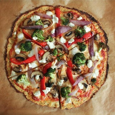 Cauliflower Pizza Crust, Goat Cheese & Vegetables Recipe | SideChef