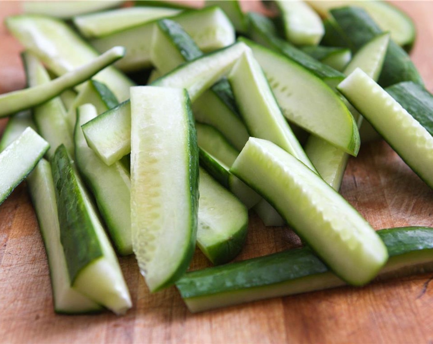 step 2 Cut Zucchini (2) into 3-inch x 1/2-inch strips