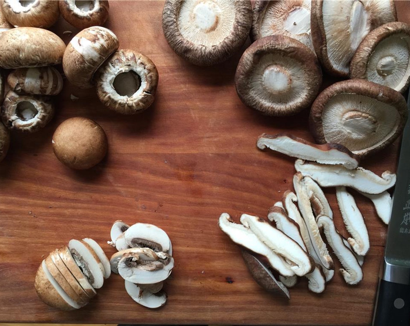 step 4 Thinly slice the mushrooms and set aside.