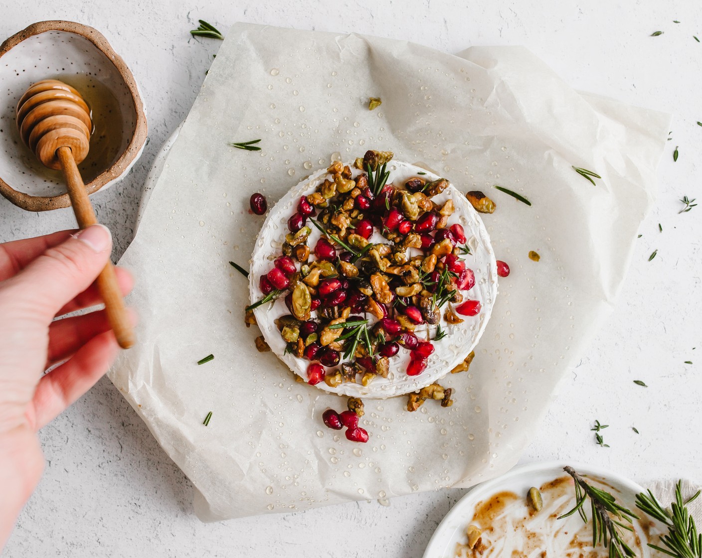 Baked Brie with Pistachios and Pomegranate Arils