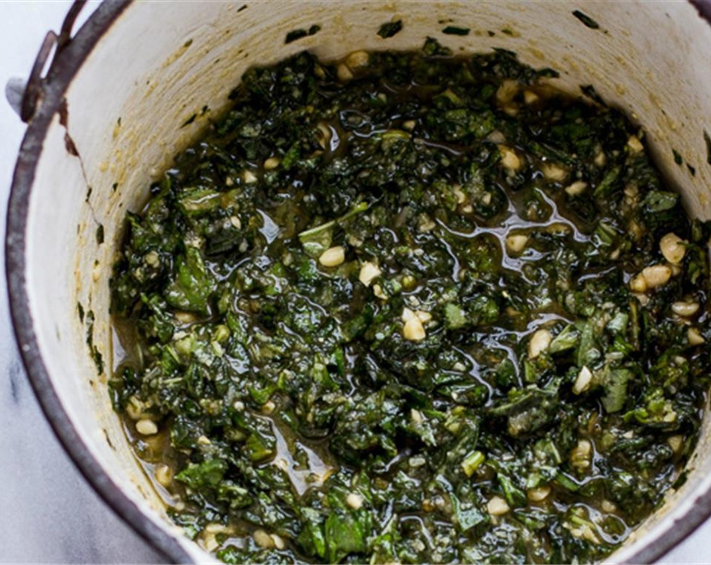 step 6 Using a fork, mix well and then sort of mash all the ingredients together with the fork. If desired, add more olive oil until your desired consistency is reached.