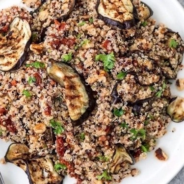 Sun-Dried Tomato, Aubergine, and Quinoa Salad Recipe | SideChef