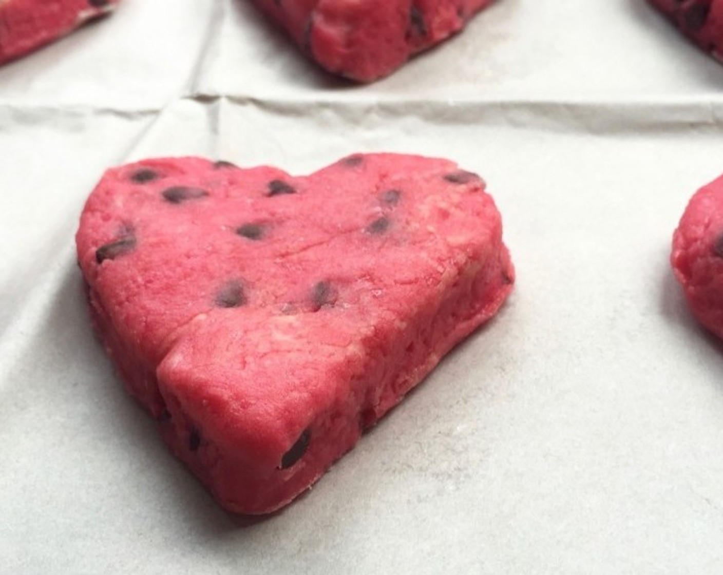 step 12 Place the heart shaped scones on the prepared baking sheet.