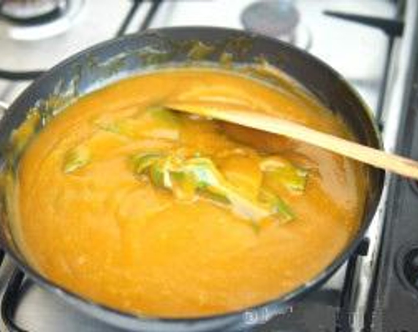 step 3 Transfer to a non-stick pan and add in Coconut Sugar (1/2 cup), Salt (1/4 tsp) and Pandan Leaves (6). Cook under low heat till thickened. Stir occasionally.